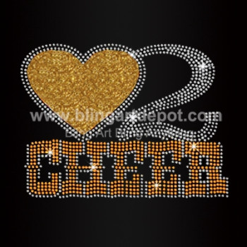 Cheer Rhinestone Transfer Heart Iron Ons Cheer Rhinestone Transfer Heart Iron Ons